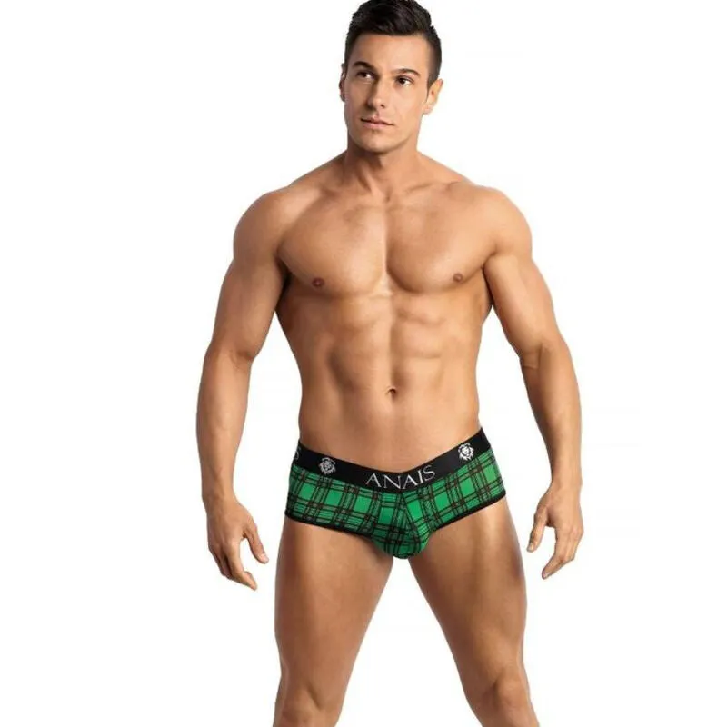 slip homme sexy lycra carreaux verts noirs confort élastique bande large maintien matière douce résistante polyamide élasthanne fabriqué européen Anais