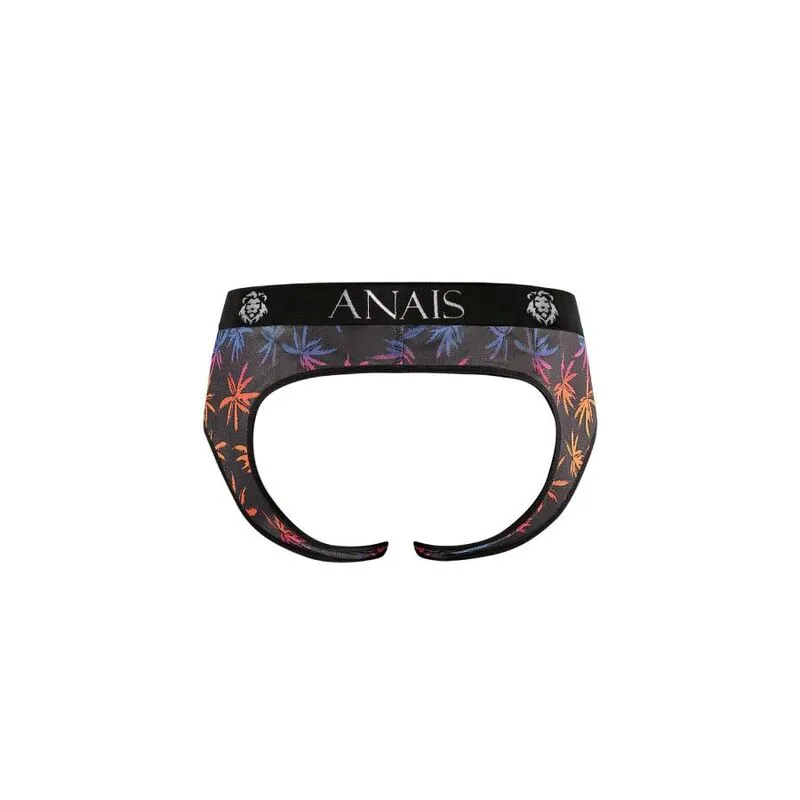 bikini homme sexy tulle noir imprimé palmiers fesses ouvertes Anais confortable élastique durable européen ludique élégant