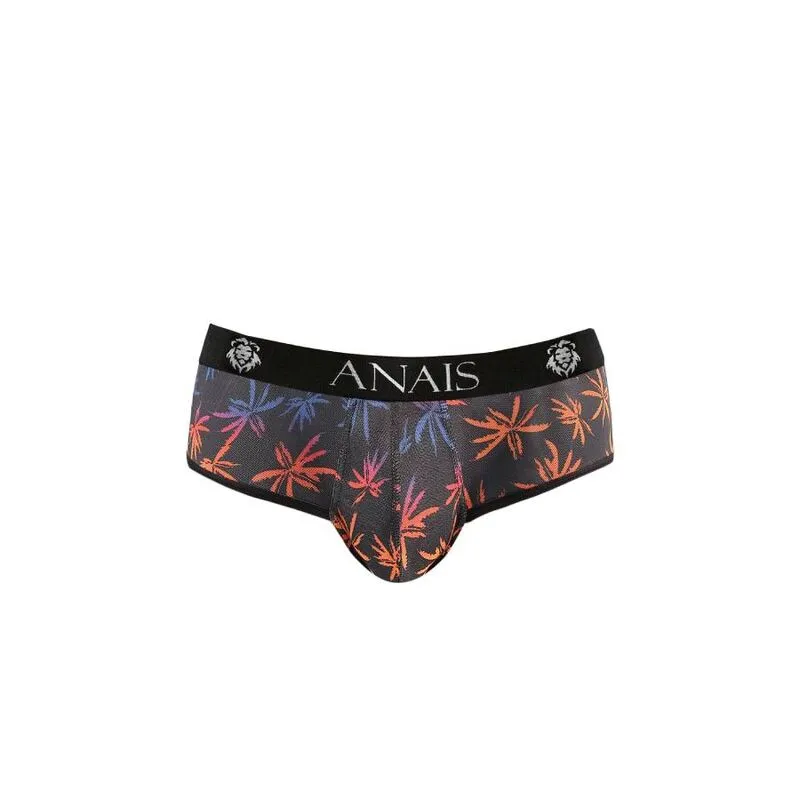 bikini homme sexy tulle noir imprimé palmiers fesses ouvertes Anais confortable élastique durable européen ludique élégant