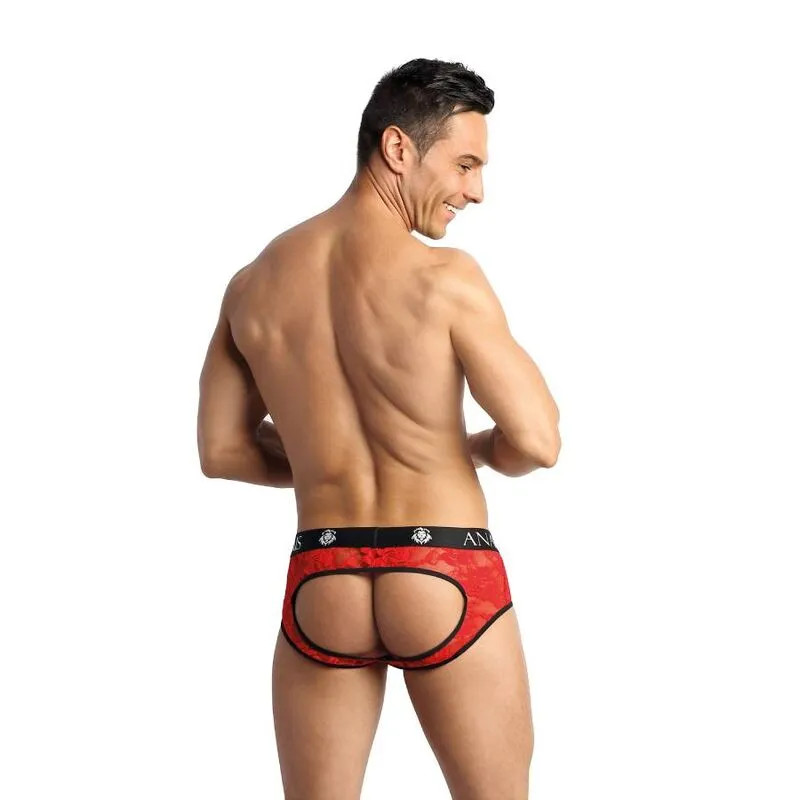 bikini homme dentelle rouge audacieux imprimé fleuri coupe ouverte fesses sensualité confort extensible polyester lycra tailles S M L XL