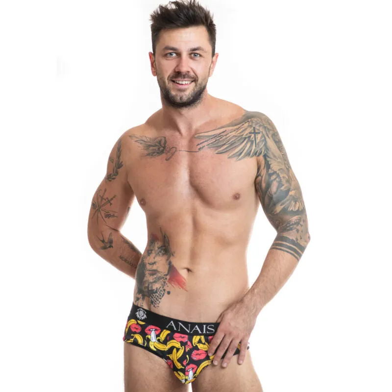 slip bikini homme lycra imprimé bananes ouvert sexy extensible doux échancré élastique moulant durable léger respirant européen audacieux