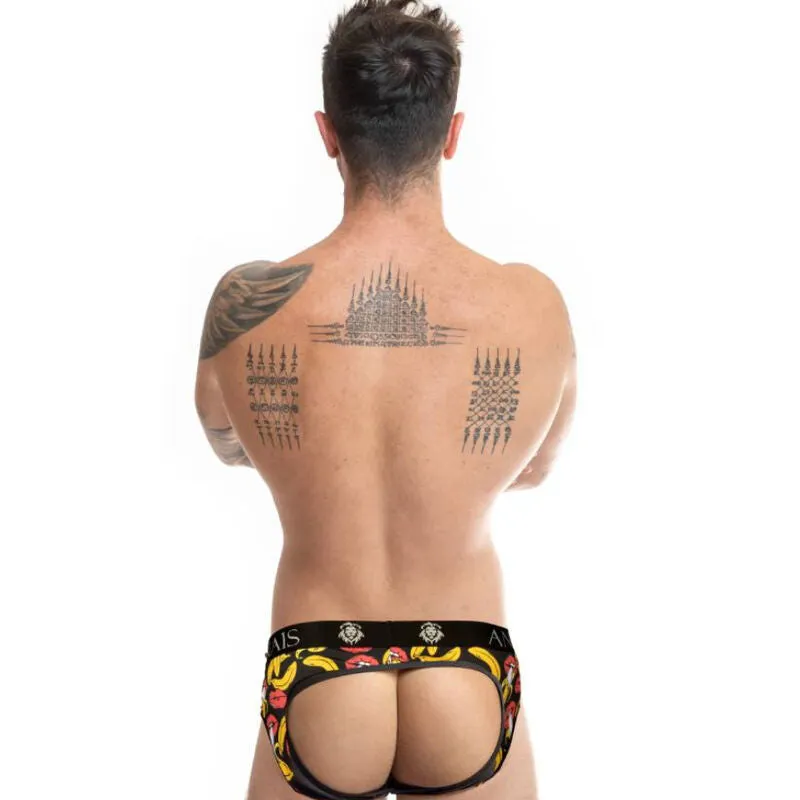 slip bikini homme lycra imprimé bananes ouvert sexy extensible doux échancré élastique moulant durable léger respirant européen audacieux