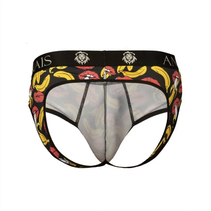 slip bikini homme lycra imprimé bananes ouvert sexy extensible doux échancré élastique moulant durable léger respirant européen audacieux