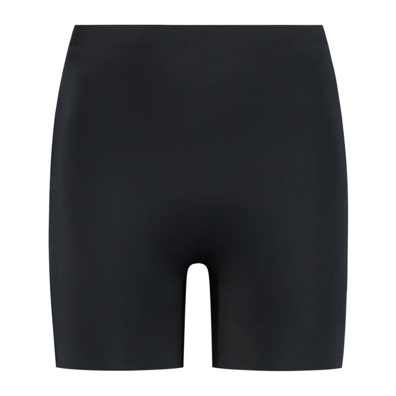 short invisible noir contrôle léger microfibre jersey confort mi taille soufflet coton extensible douceur élasticité mi cuisse silhouette lissée discrète