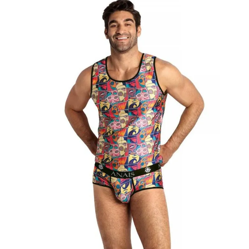 lingerie homme sans manches sexy bande dessinée modal couleur claire confortable élastique confection européenne maintien audacieux