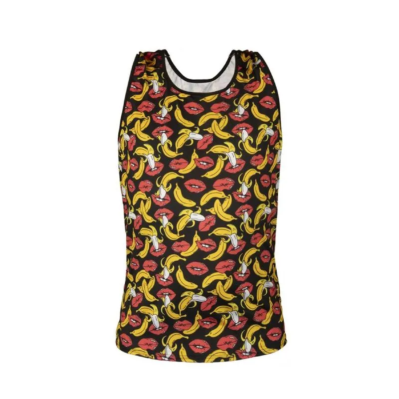 lingerie homme sexy lycra imprimé bananes ajustement parfait sans manches coupe moulante tissu extensible douceur qualité européenne ANAIS
