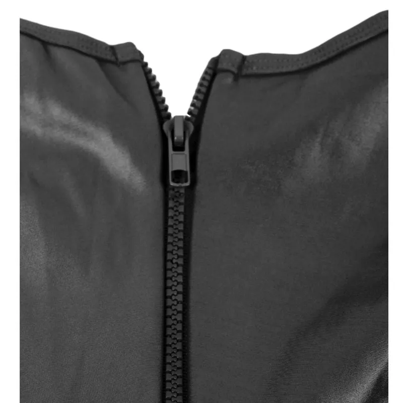 Teddy fétiche noir brillant sexy confortable grande taille XL coupe audacieuse poitrine découverte sangles stratégiques matières qualité élégance sophistiquée séduction