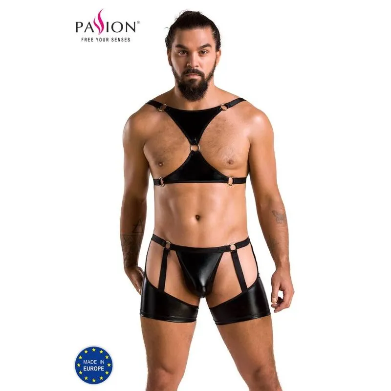 Passion047 ensemble lingerie noire élégante confortable sexy maintien dentelle finitions durable certifiée européenne polyester polyamide élasthanne fabrication polonaise