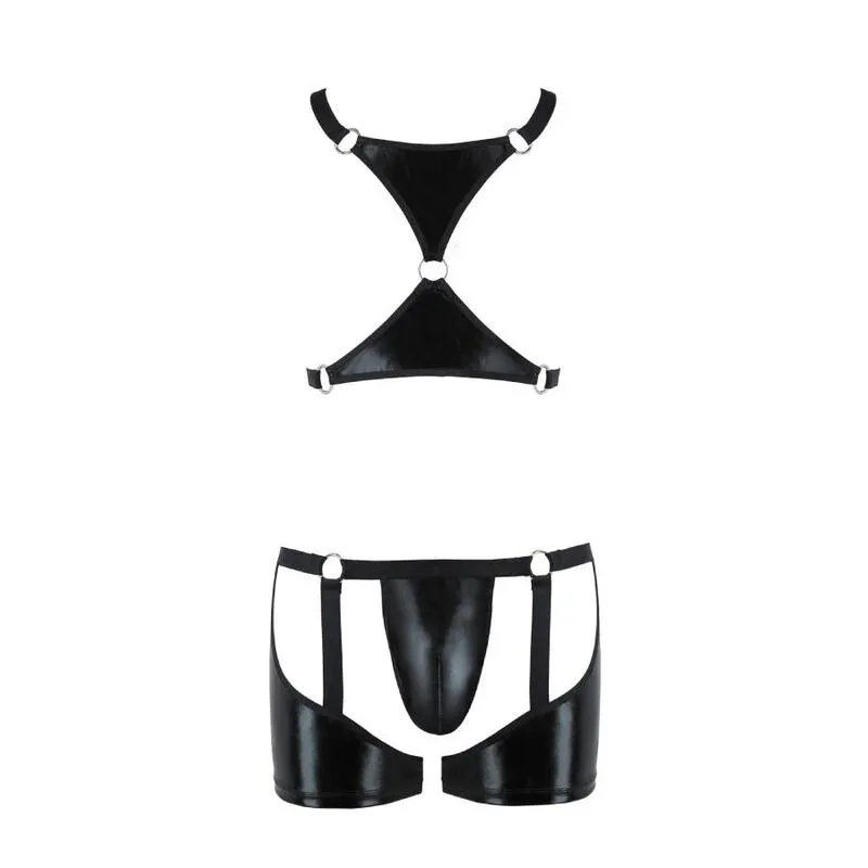 Passion047 ensemble lingerie noire élégante confortable sexy maintien dentelle finitions durable certifiée européenne polyester polyamide élasthanne fabrication polonaise