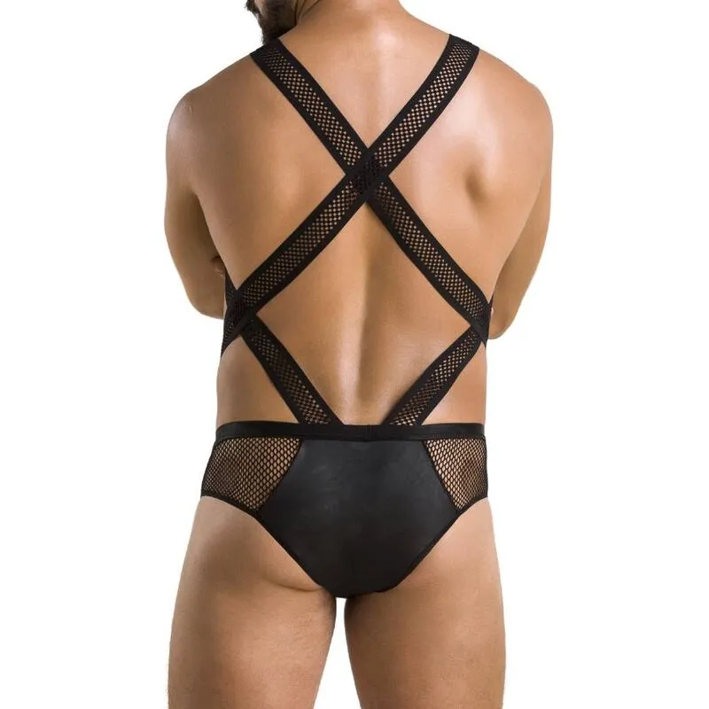 Passion 045 body Victor noir lingerie polyuréthane polyester OekoTex certifié européenne confortable élégant séduisant sculptant tailles S M L XL