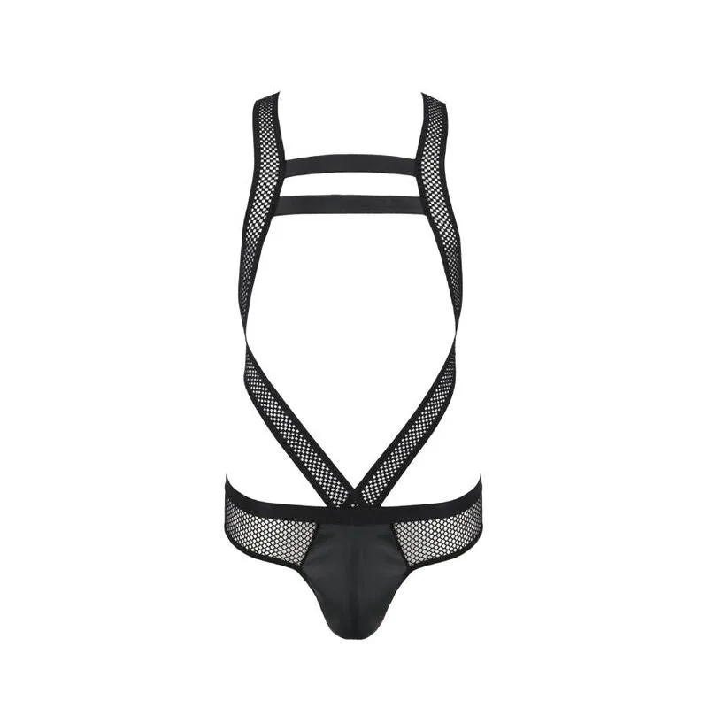 Passion 045 body Victor noir lingerie polyuréthane polyester OekoTex certifié européenne confortable élégant séduisant sculptant tailles S M L XL