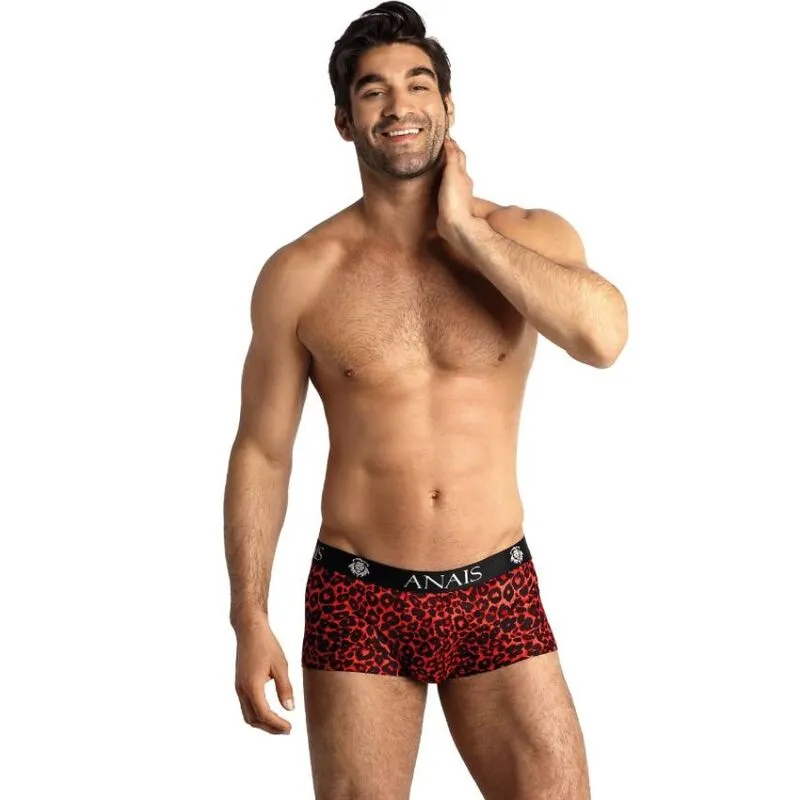boxer homme rouge imprimé animal microfibre doux respirant extensible élastique coupe sportive jambes longues maintien silhouette sexy durable européen tailles