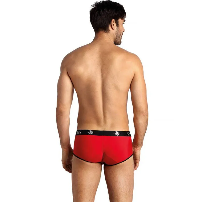 slip sport microfibre rouge bordure noire ajustement parfait coupe sportive maintien élastique respirant confortable durable polyamide élasthanne européenne
