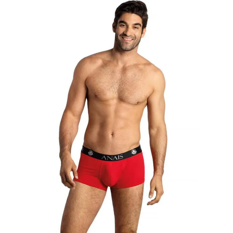 boxer homme microfibre rouge bordure noire coupe sportive sexy ajustée maintien extensible respirant doux couture européenne marque Anais