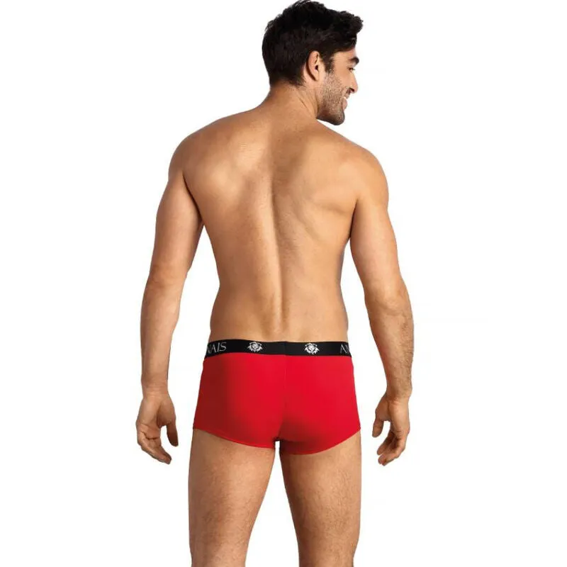 boxer homme microfibre rouge bordure noire coupe sportive sexy ajustée maintien extensible respirant doux couture européenne marque Anais