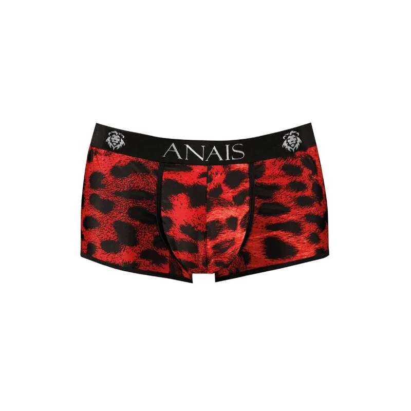 boxer homme microfibre rouge imprimé animal sauvage sexy ajusté sport coupe sportive jambes longues maintien respirant élastique doux