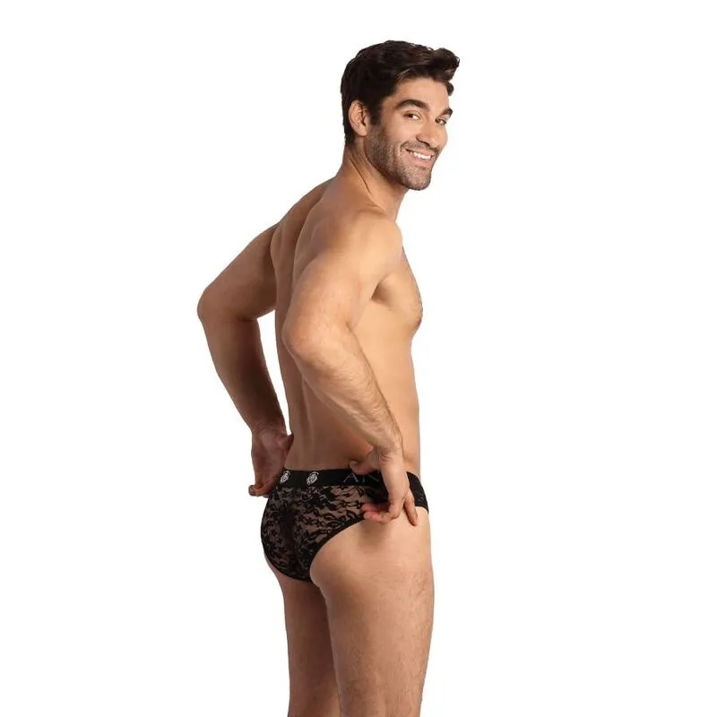 slips sexy hommes dentelle noire imprimé fleuri élastique bande large confortable maintien extensible lycra polyester européen fabriqué qualité séduisant romantique