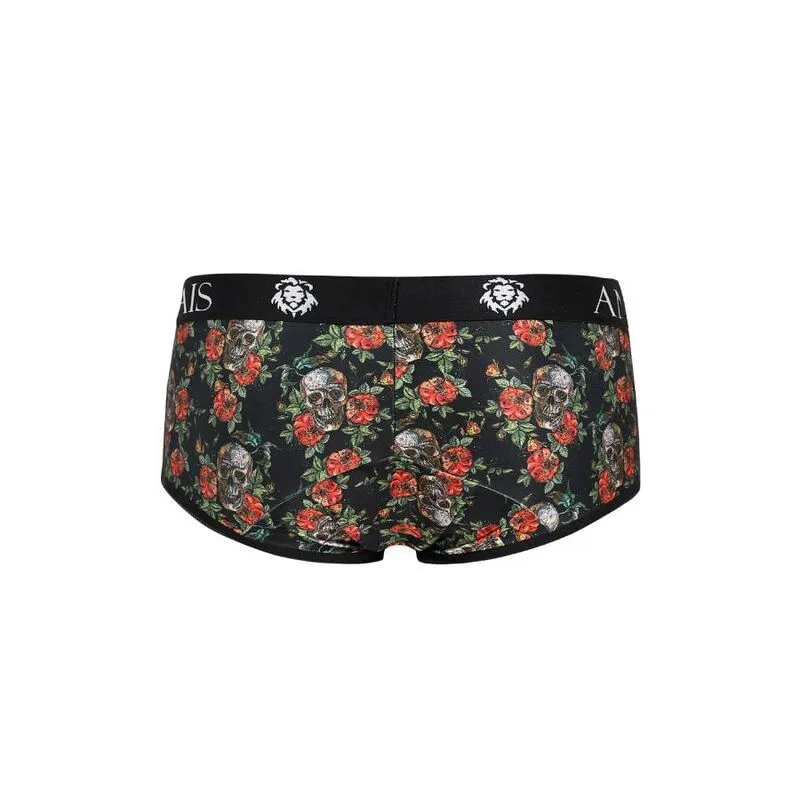 slip sportif ANAIS imprimé roses crânes matériaux européens confort exceptionnel coupe ajustée polyamide élasthanne élasticité douceur durabilité