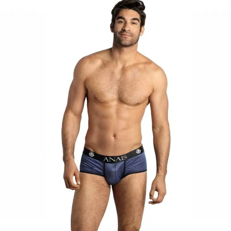 Slip sportif homme tulle noir rayé satin bleu marine coupe ajusté élastique respirant confortable sophistiqué durable européen maintien
