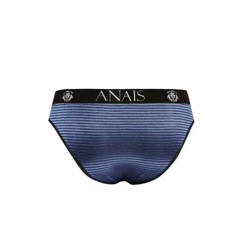 slip sexy homme rayures satinées bleu marine bande élastique large confortable respirant élégant coupe ajustée matériaux extensible durable fabrication européenne