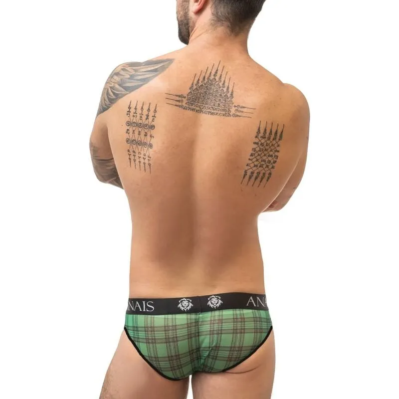 slip sexy homme lycra doux carreaux verts noirs confort maintien bande élastique large coupe parfaite qualité élégance durable