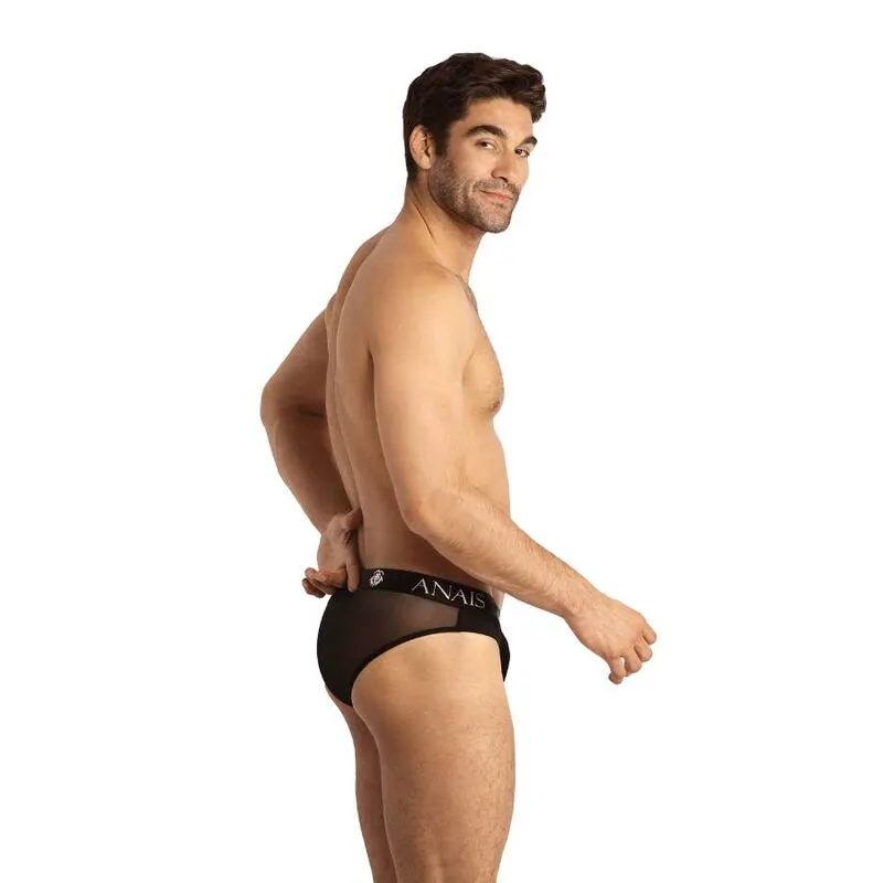 slip homme tulle noir sexy élégant finition délicat transparent doux extensible maintien bande large taille élastique confortable respirant séduisant raffiné
