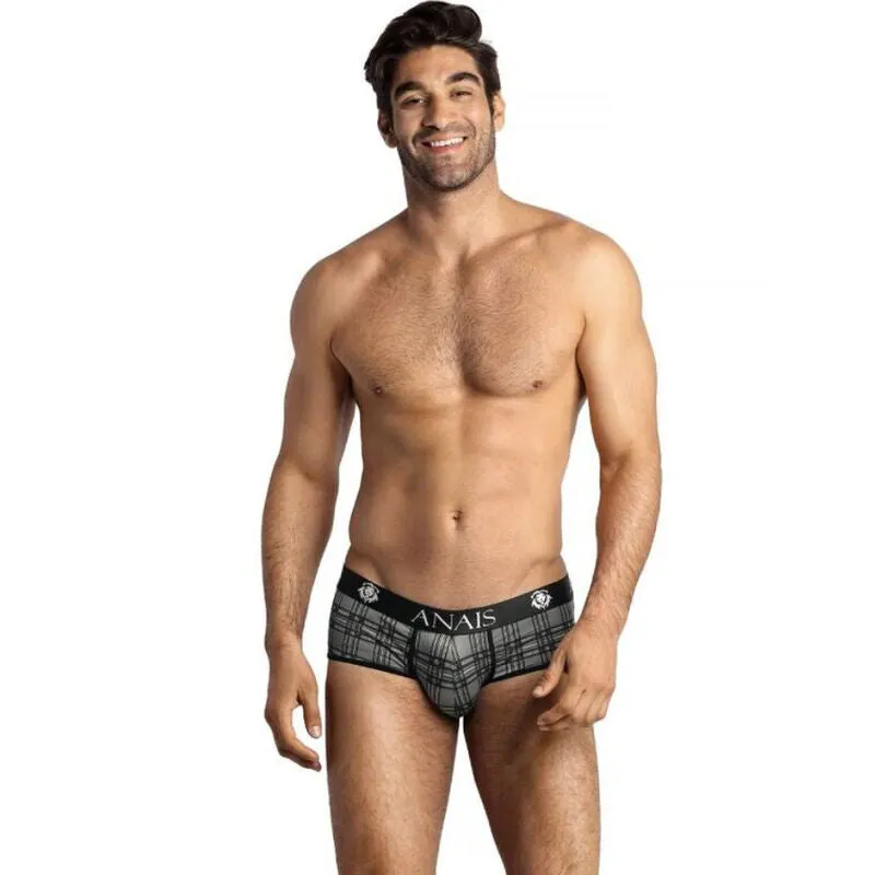 slip homme microfibre carreaux noirs gris blancs coupe sportive ajustée séduisant ANAIS européen polyamide élasthanne respirant doux maintien