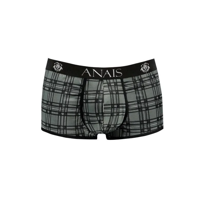 boxer homme microfibre carreaux noir gris blanc Anais sexy ajusté coupe sportive jambes longues maintien optimal seconde peau