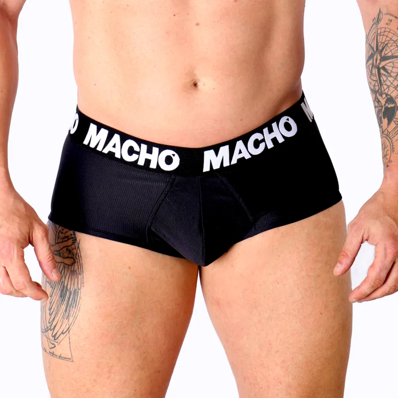 Slip homme noir lycra respirant coupe classique confort maintien cupule rehaussement extensible douceur durable polyamide elasthanne S M L XL
