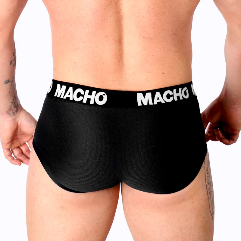 Slip homme noir lycra respirant coupe classique confort maintien cupule rehaussement extensible douceur durable polyamide elasthanne S M L XL
