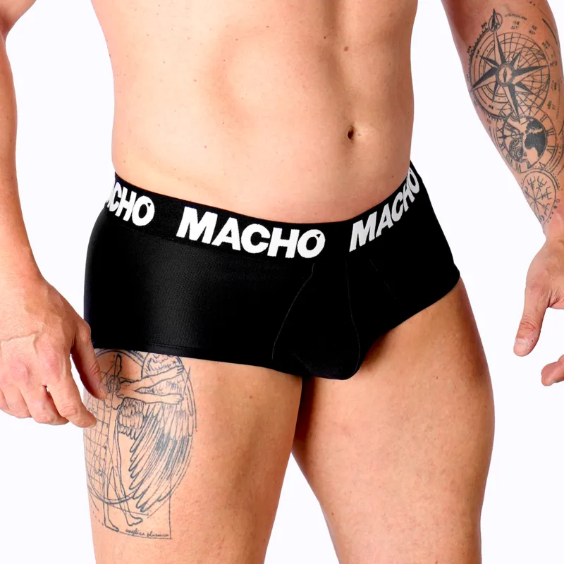 Slip homme noir lycra respirant coupe classique confort maintien cupule rehaussement extensible douceur durable polyamide elasthanne S M L XL