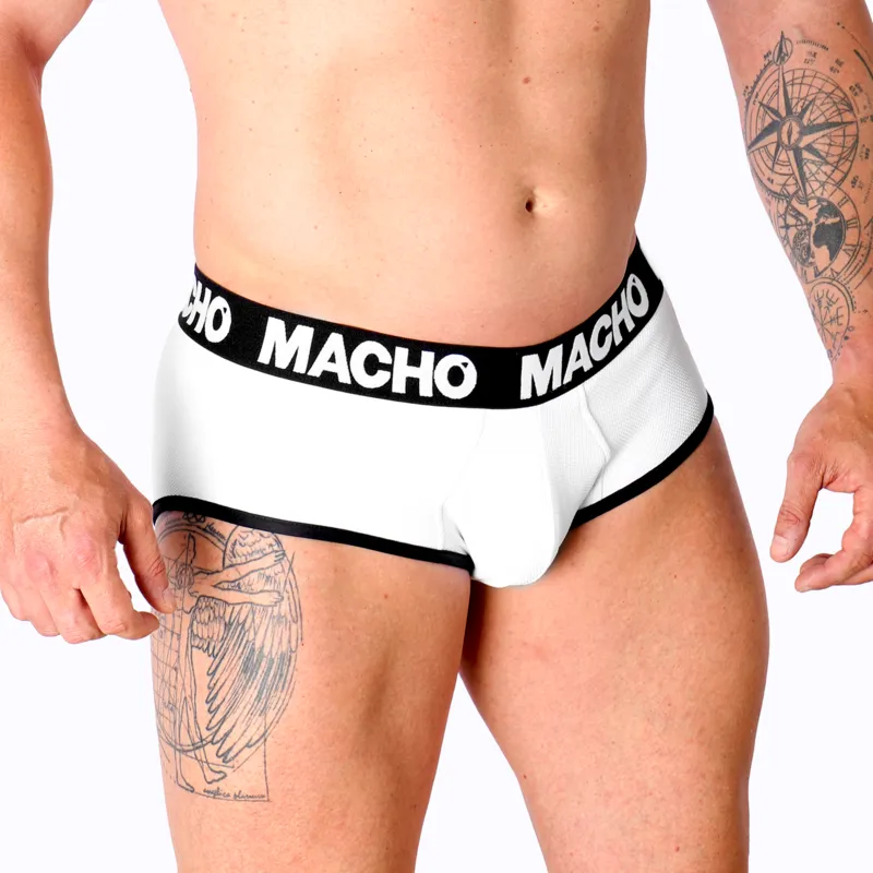 slip homme blanc lycra confortable respirabilité coupe classique rehaussement génital maintien naturel discret élasticité durable polyamide élasthanne tailles