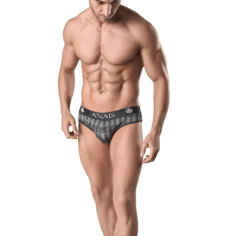 slip homme sexy gris carreaux confort haute qualité polyamide élasthanne extensible respirant maintien bande large coupe ajustée durable