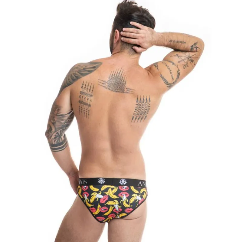 slip sexy homme lycra imprimé bananes confort maintien bande élastique large polyamide élasthanne douceur extensibilité confection européenne séduisant
