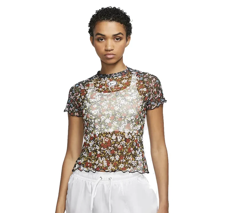Top Donna Sportswear Mesh Short Sleeve