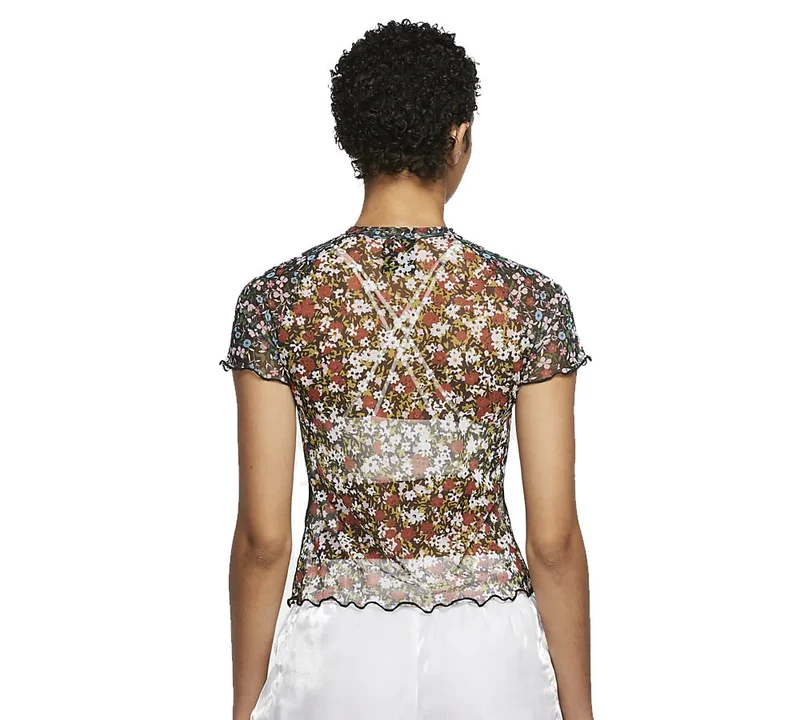 Top Donna Sportswear Mesh Short Sleeve
