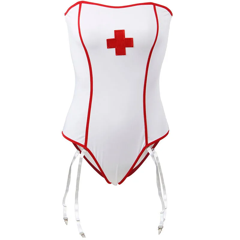 costume infirmière sexy épaules dénudées polyester élasthanne extensible moulant ajusté confortable doux séduisant provocateur élégant audacieux