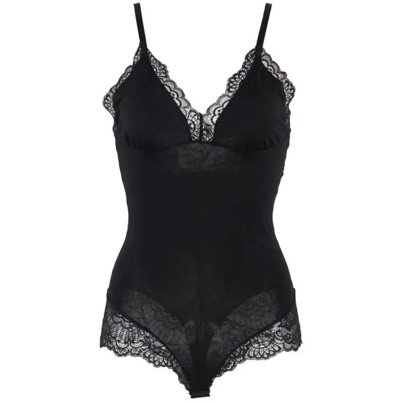 lingerie subblime teddy dentelle florale noir sexy confortable bretelles réglables moulant transparent extensible élasthanne polyester maintien séduisant