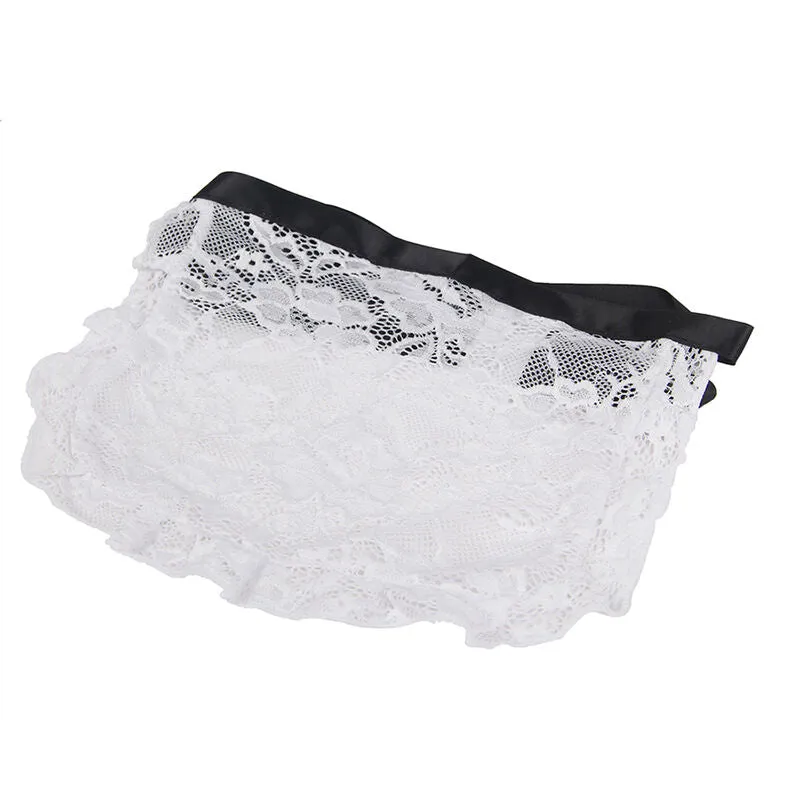 Lingerie sensuelle servante Subblime noir blanc confortable extensible satinée corset ouverture poitrine silhouette galbante tailles variées élégante