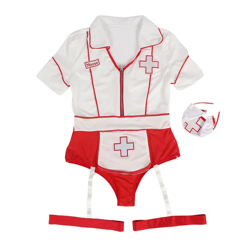 costume infirmière sexy rouge blanc subblime lingerie femme confortable qualité élastique polyester élasthanne moulant séduisant glamour raffiné