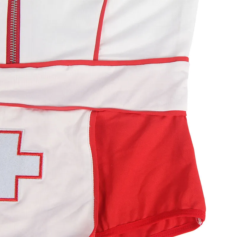 costume infirmière sexy rouge blanc subblime lingerie femme confortable qualité élastique polyester élasthanne moulant séduisant glamour raffiné