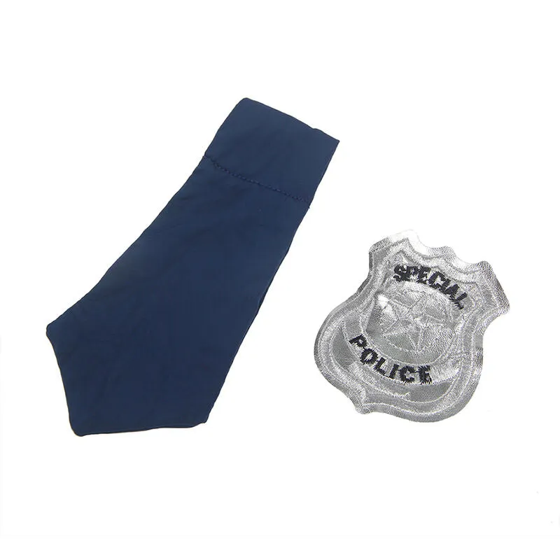 costume policier sexy femme bleu polyester élasthanne moulant cintré extensible confortable séduisant glamour badge officiel résistant élégant soirée taille SM