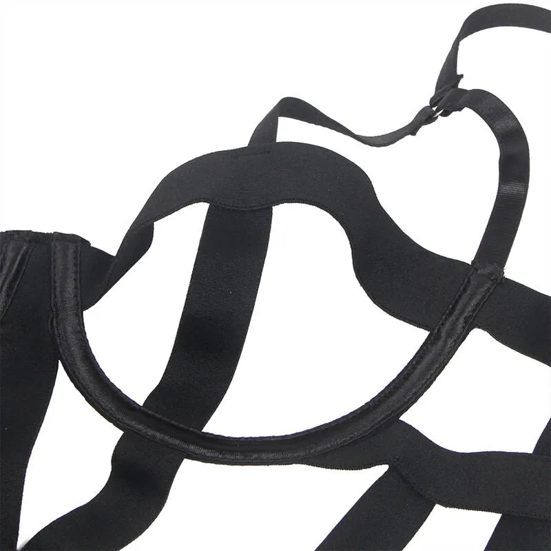 Body sexy découpes noir Subblime lingerie haute qualité confort extensible réglable sangle silhouette moulant polyester élasthanne