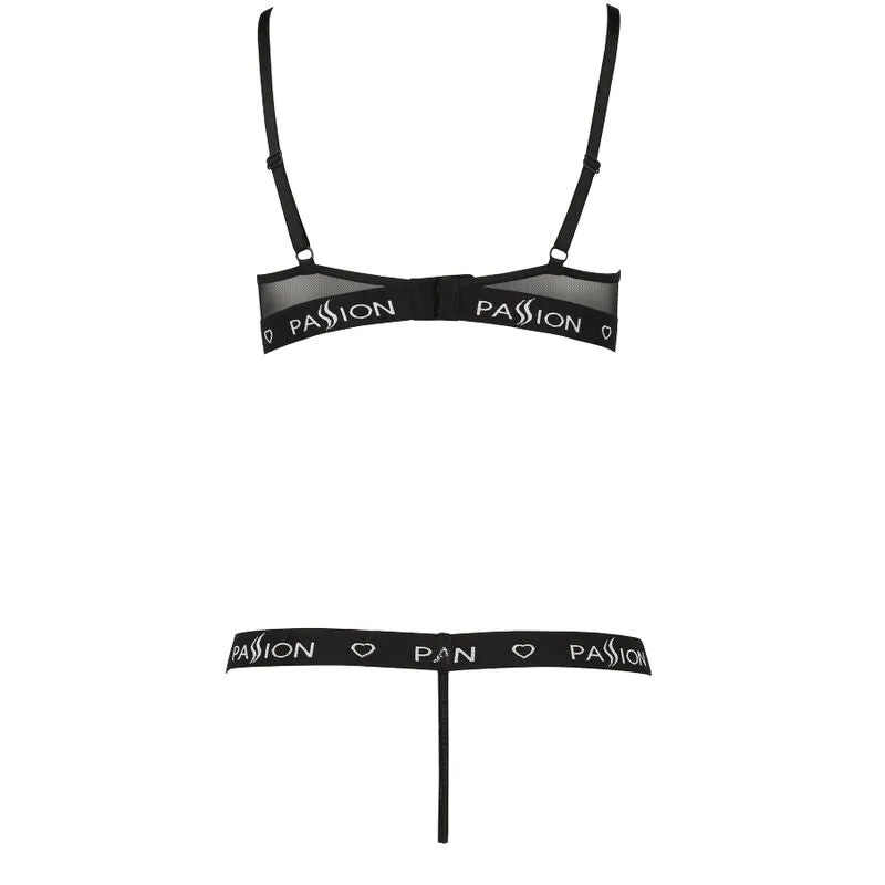 ensemble lingerie audacieuse soutien gorge ouvert femme Passion Kyouka noir deux pièces confort armatures élastique maintien bretelles réglables séduisant
