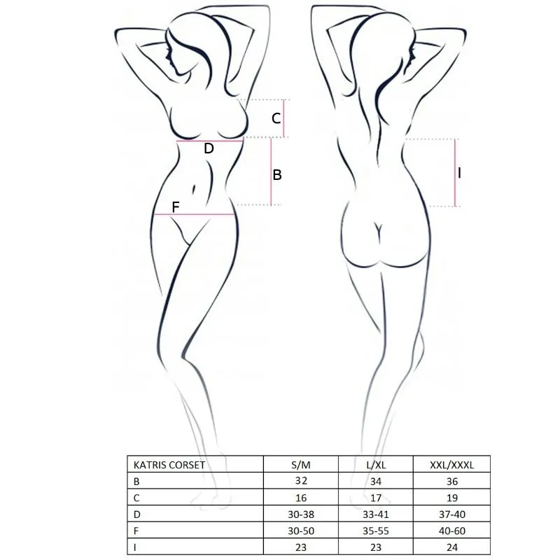Passion Femme Katriss Corset Noir Sexy Lingerie Européenne Taille SM Polyester Élasthanne String Assorti Coffret Chic