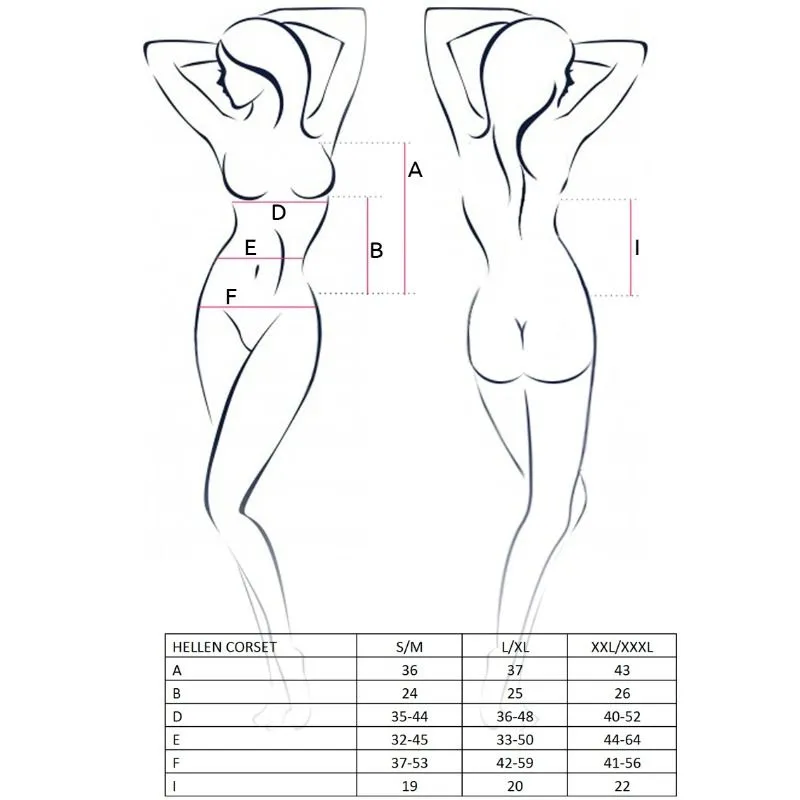 Corset Passion Femme Noir Sexy Collection Hellen Polyester Élasthanne Confort Maintien Ajusté Séduisant Élégant Intemporel Qualité Européenne