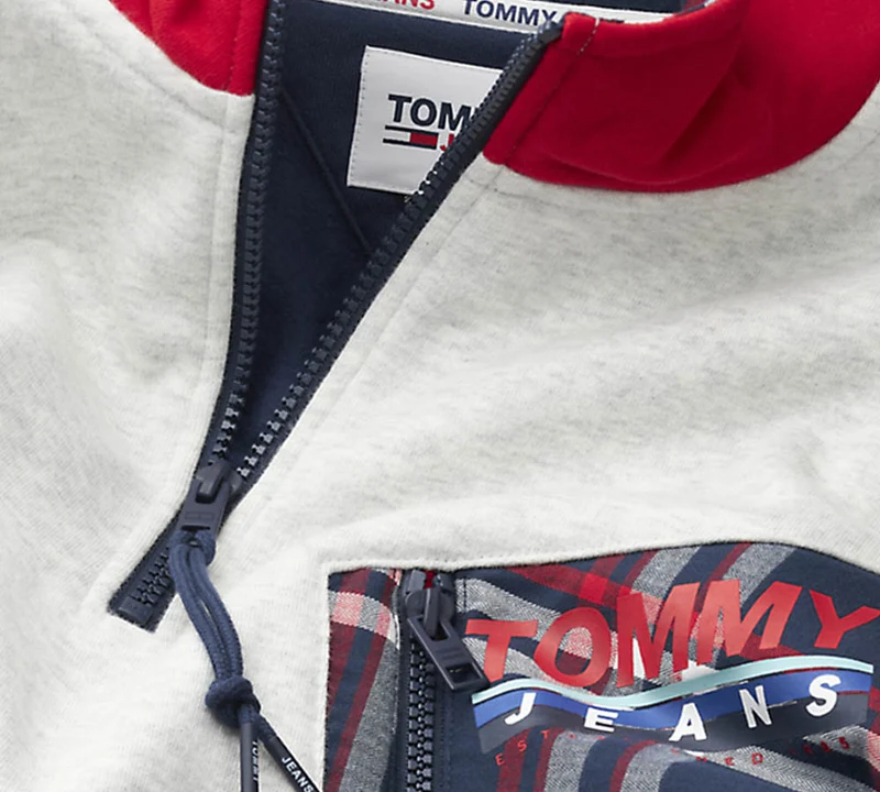 Felpa Uomo TJM Colorblock Zip Monk Neck