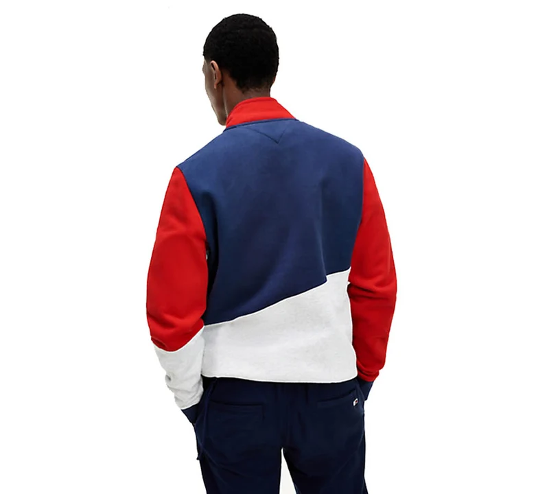 Felpa Uomo TJM Colorblock Zip Monk Neck