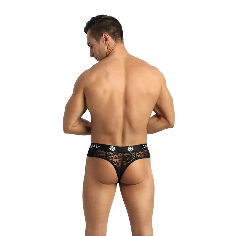 string homme dentelle noire romantique floral élastique délicat confortable ergonomique sexy élégant raffiné stretch européen durable taille