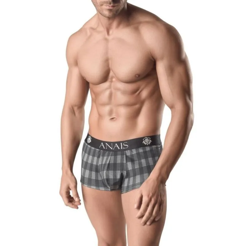 boxer masculin sexy gris carreaux ajustement parfait haute qualité européenne coupe sportive jambes longues maintien optimal douceur extensible polyamide élasthanne